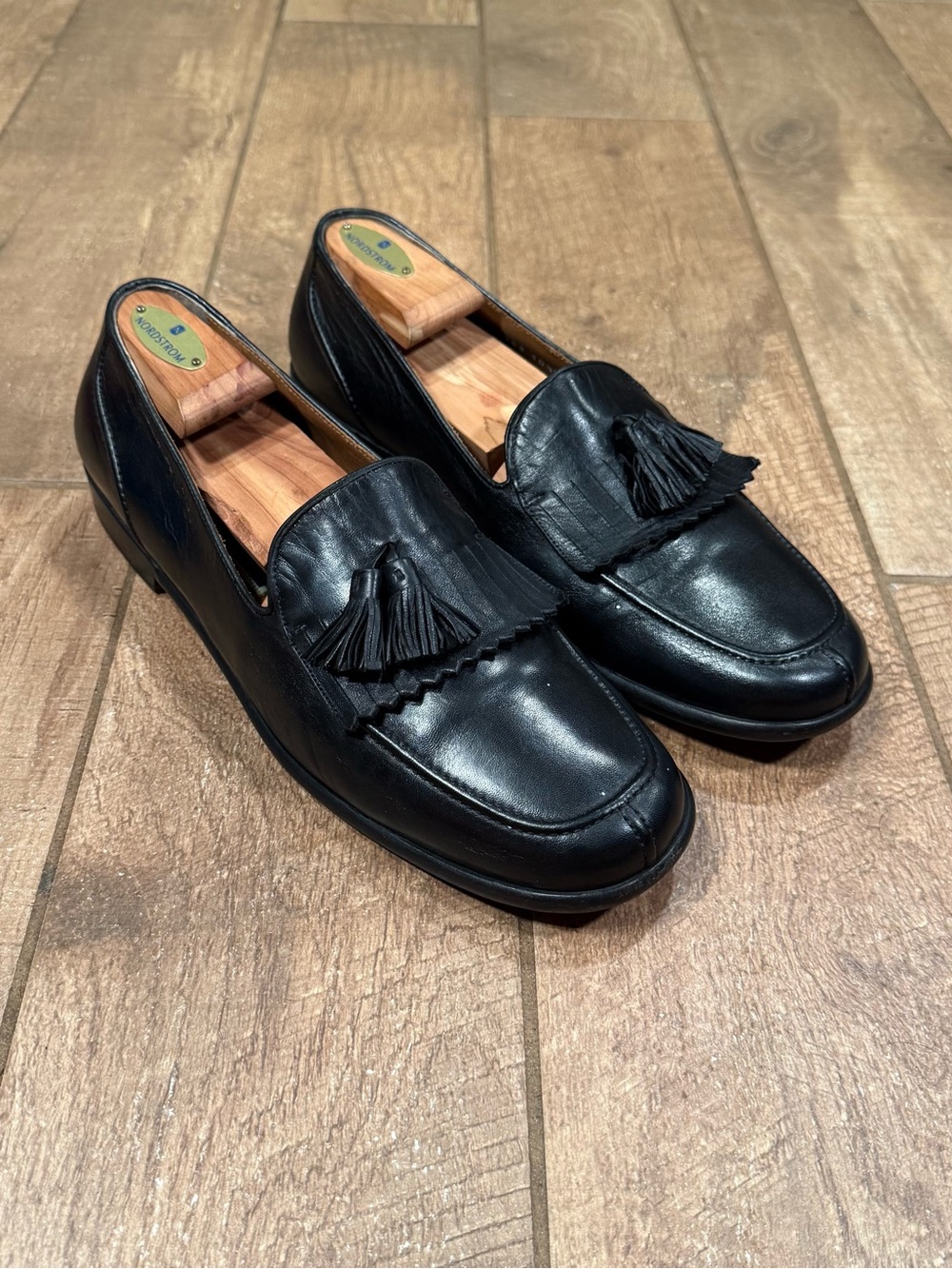 Bragano Men’s Shoes Size 10.5 M Black Leather Kiltie Tassel Loafers Size